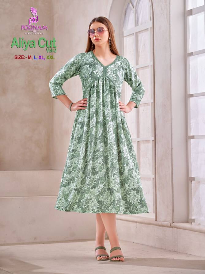 Aliya Cut Vol 2 By Poonam Designer Kurtis Catalog